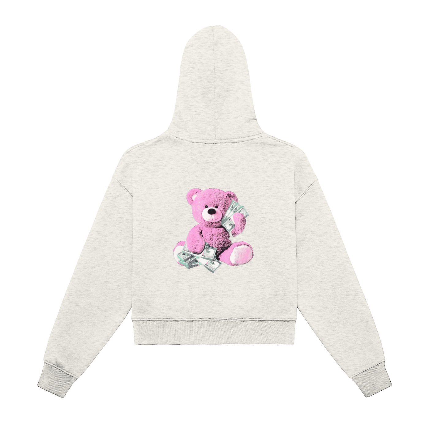 Fleeced Zip-Up Cropped Hoodie