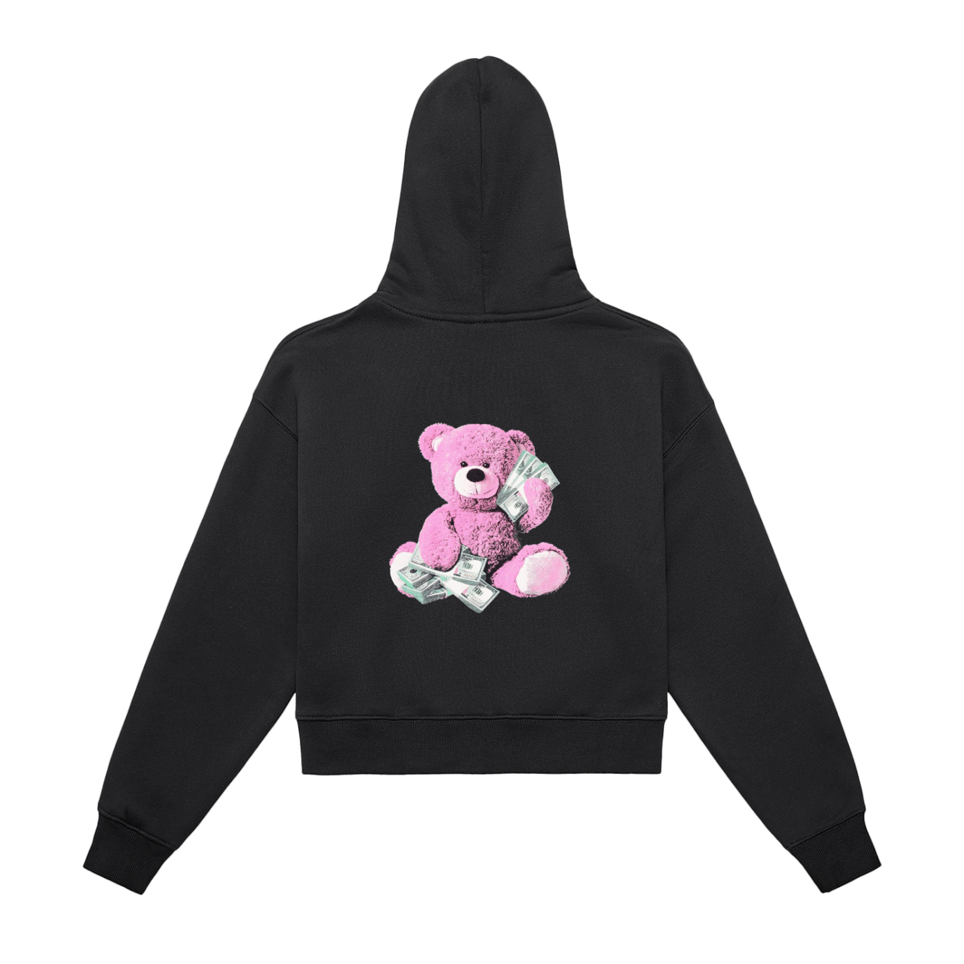 Fleeced Zip-Up Cropped Hoodie