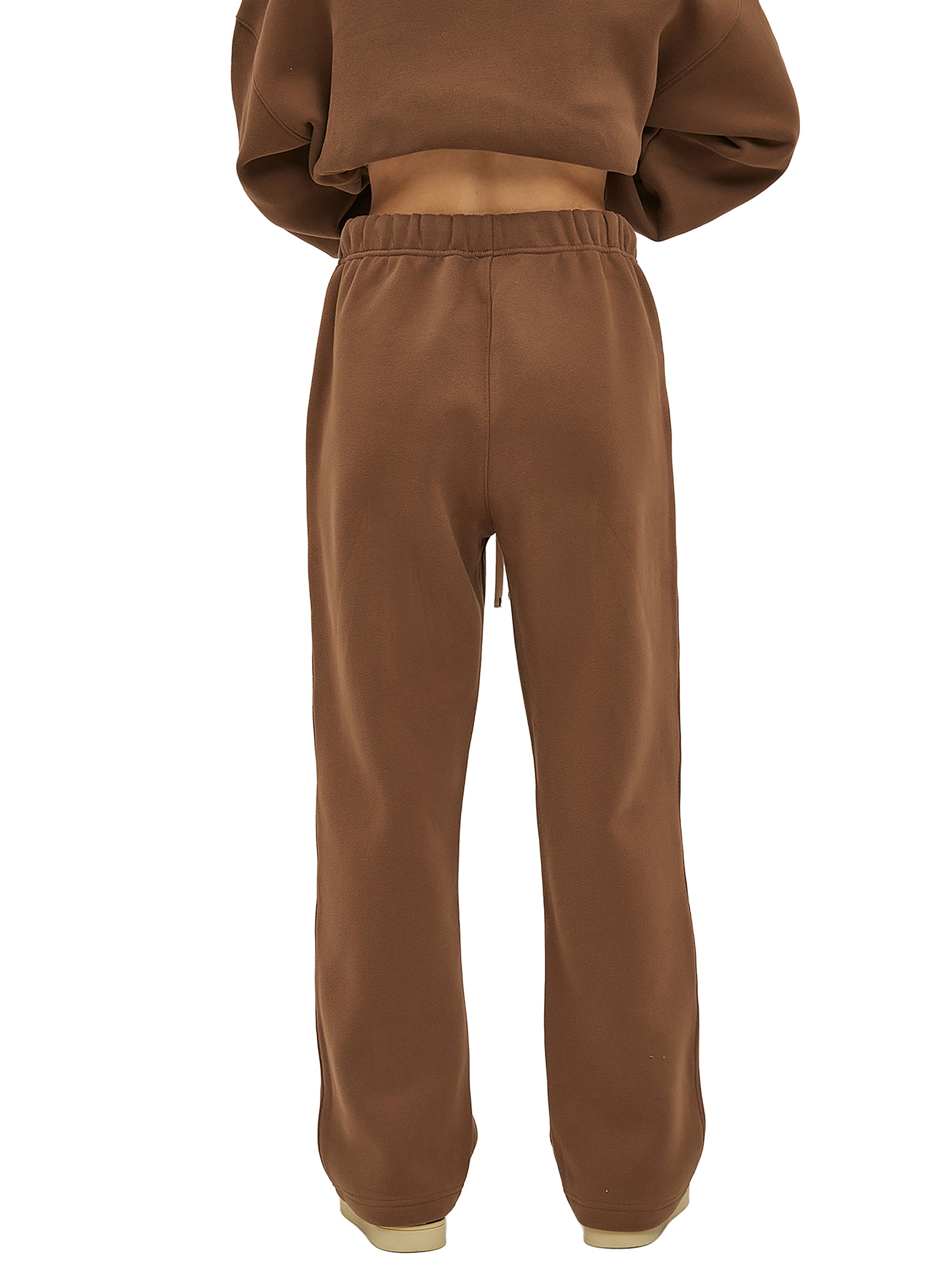 Streetwear Unisex Solid Color Fleece Straight Leg Pants